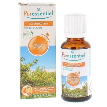 Mélange pour diffusion voyage en Sicile bio Puressentiel - flacon de 30ml