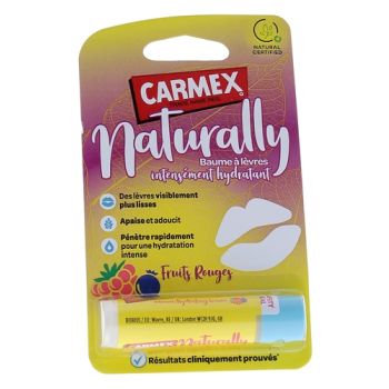 Naturally Baume à lèvres Intensément hydratant Fruits rouges Carmex - stick de 4g