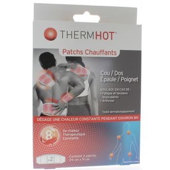 ThermHot Patchs chauffants cou/dos/épaule/poignet Therapearl - boîte de 2 patchs de 29 x 9 cm