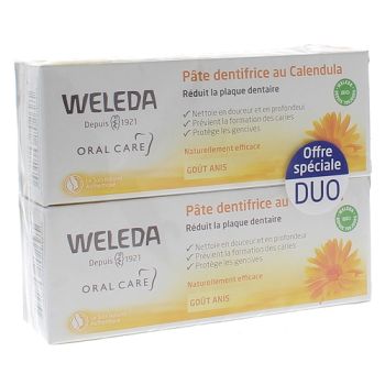 Pâte dentifrice au calendula Weleda - lot de 2 tubes de 75 ml
