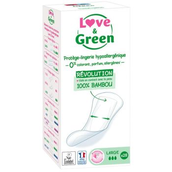 Protège-lingerie hypoallergénique Large Love & Green - 28 protège-slips
