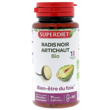 Radis noir Artichaut bio Super Diet - boite de 90 gélules