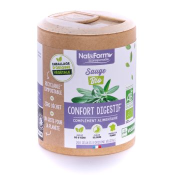 Sauge bio confort digestif Nat&Form - boite de 200 gélules