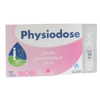 Sérum physiologique stérile Laboratoires Gilbert - boîte de 30 unidoses de 10ml