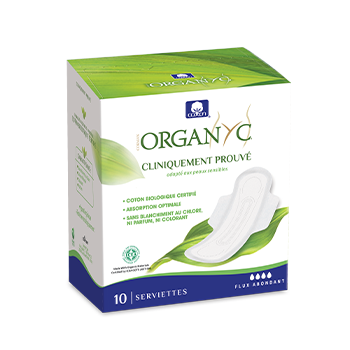 Serviette extra-fine super Bio Organyc - Boite de 10 serviettes