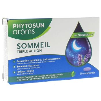 Sommeil triple action Phytosun Arôms - boîte de 30 comprimés