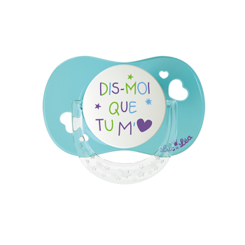 Sucette silicone physiologique avec anneau 6-18 mois Luc et Léa - une sucette
