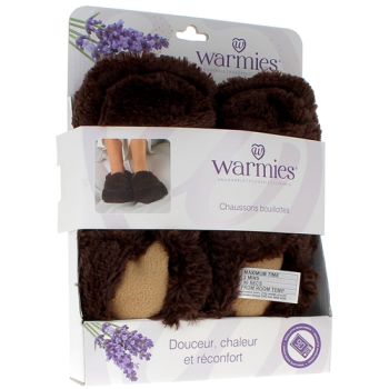 Warmies Chaussons bouillotte grain de millet micro-ondable Soframar - 1 paire de chaussons