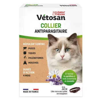 Vétosan Collier antiparasitaire chat Clément Thékan - collier de 32cm
