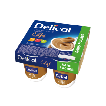 Delical crème dessert sans sucre café - 4 pots de 200g