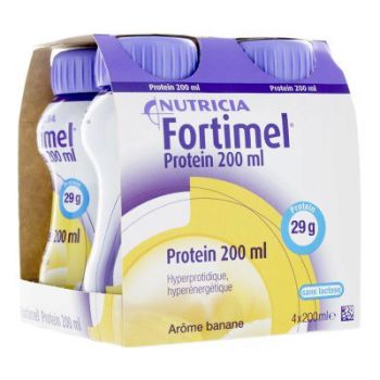 Fortimel protein goût banane Nutricia - 4 bouteilles de 200 ml