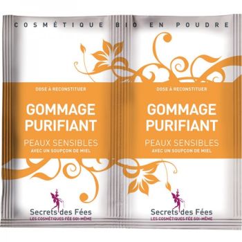Gommage purifiant peaux sensibles BIO Secrets des fées - 2 sachets