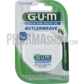Fil dentaire ciré menthe Butlerweave Gum - 55 mètres