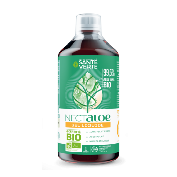 Nectaloe Aloe Vera 99,5% en gel liquide bio Santé Verte - bouteille de 1 litre