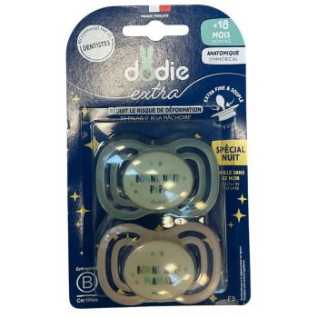 Extra sucettes anatomiques 18mois et + Dodie - lot de 2 sucettes