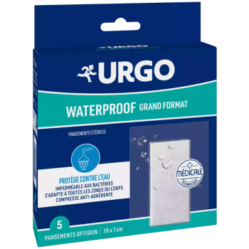 Pansements stériles Waterproof grand format Urgo - boite de 5 pansements 10x7cm