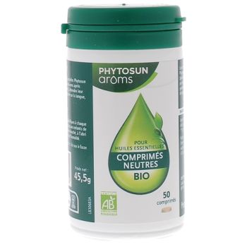 Comprimés neutres bio pour huiles essentielles Phytosun arôms - boîte de 50 comprimés