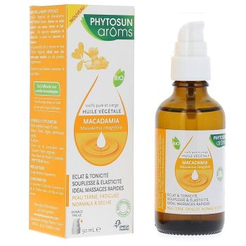 Huile végétale Macadamia Bio Phytosun aroms - 1 flacon 50mL