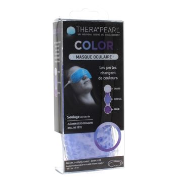 Masque oculaire chaud/froid Color Thera Pearl - 1 masque de 22,9 x 7 cm