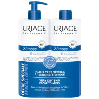 Xémose baume oléo-apaisant Uriage - lot de 2 flacons de 500ml