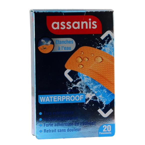 Pansements waterproof plaies superficielles Assanis - boite de 20 pansements 