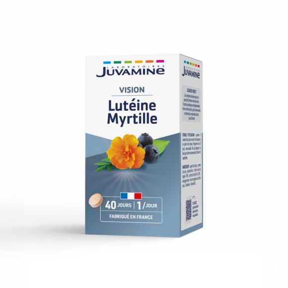 Lutéine Myrtille Santé des yeux Juvamine - boîte de 40 comprimés