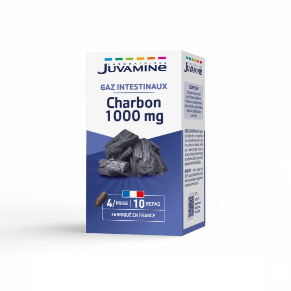 Ballonnements charbon 1000 mg Juvamine - boite de 40 gélules