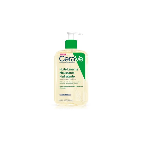 Huile lavante moussante hydratante Cerave - flacon-pompe de 473ml