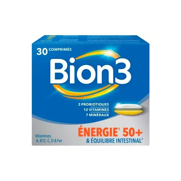 Bion 3 Energie 50+ et équilibre intestinal - boîte de 30 comprimés