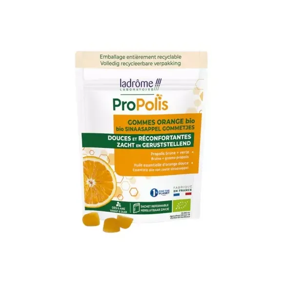Propolis gommes orange Bio Ladrôme - sachet de 45g
