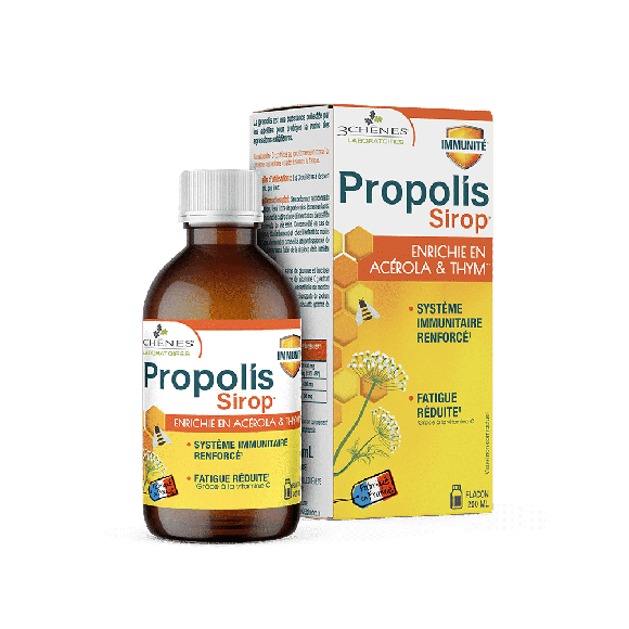 Propolis Sirop Bien-Être & Protection Respiratoire Les 3 Chênes - flacon de 200 ml