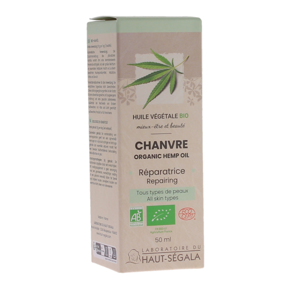 Huile de chanvre bio réparatrice Haut-Ségala- flacon de 50ml