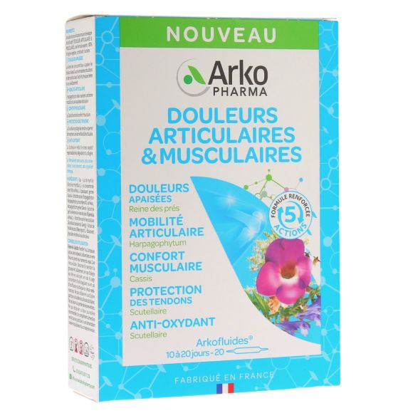 Douleur articulaires et musculaires Arkopharma - boite de 20 ampoules