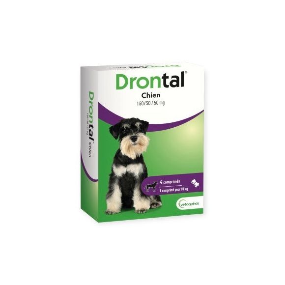 Drontal chien vermifuge Vetoquinol - boîte de 4 comprimés sécables