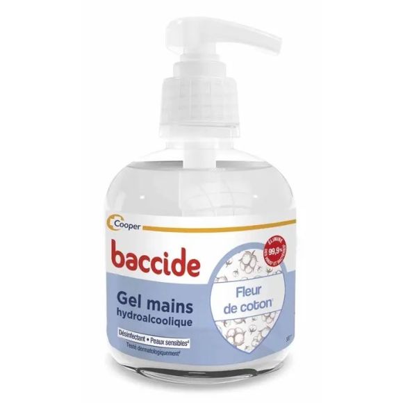 Gel hydroalcoolique fleur de coton Baccide - flacon-pompe de 300ml