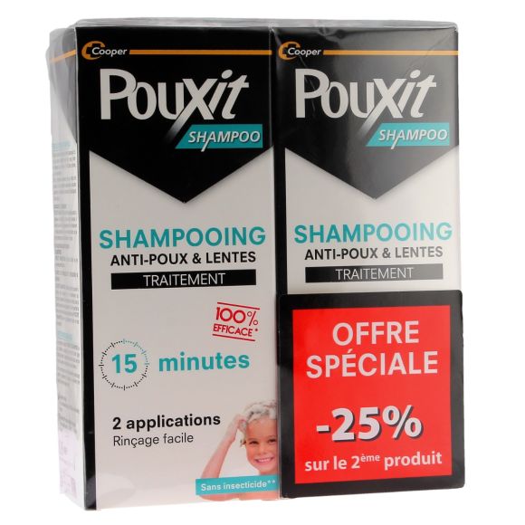 Shampooing anti-poux et lentes Pouxit - lot de 2 flacon de 200ml -25% sur le 2ème
