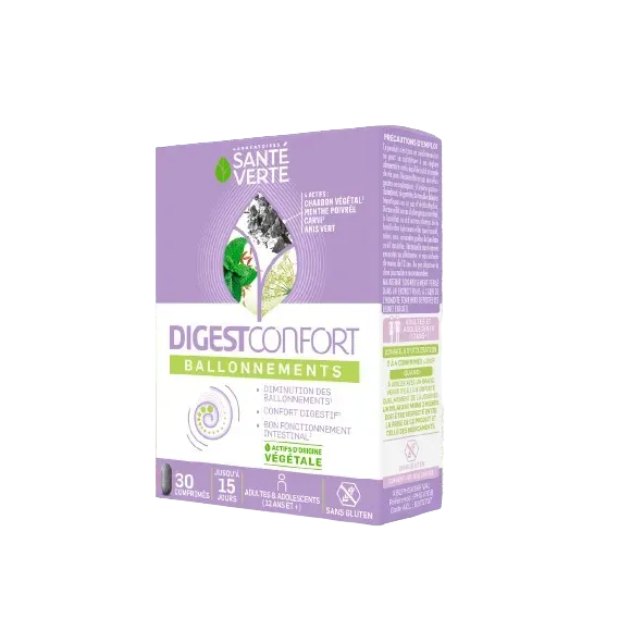 Digestconfort ballonements Santé Verte - boite de 30 comprimés 