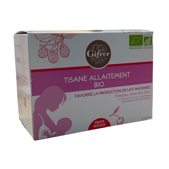 Tisane Allaitement bio fruits rouges Gifrer - boîte de 20 sachets
