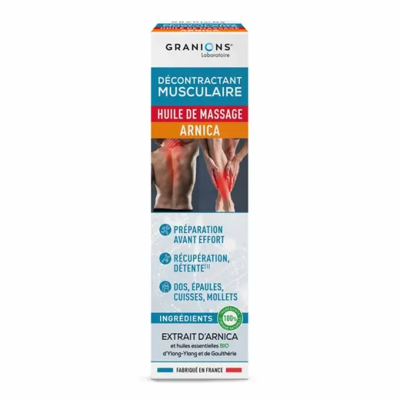 Décontractant musculaire huile de massage Arnica Granions - flacon-pompe de 100ml