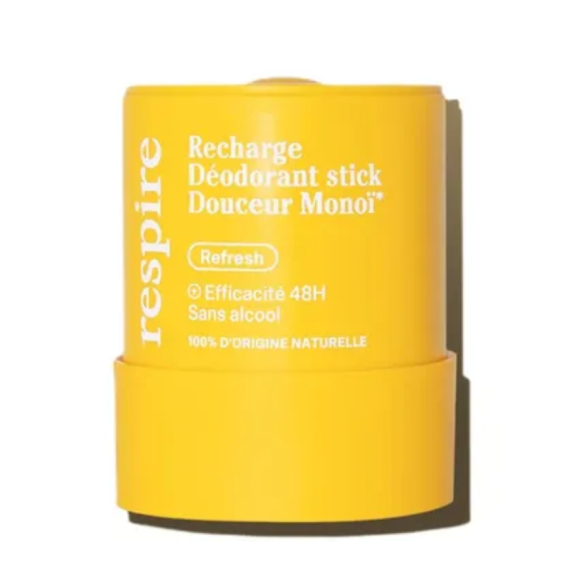 Recharge déodorant stick douceur monoï bio Respire - recharge de 50g