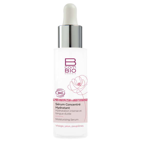 Sérum concentré hydratant visage et yeux BcomBIO - flacon de 30 ml