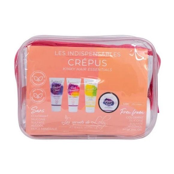 Trousse Les Indispensables cheveux crépus Les Secrets de Loly - trousse de 4 produits