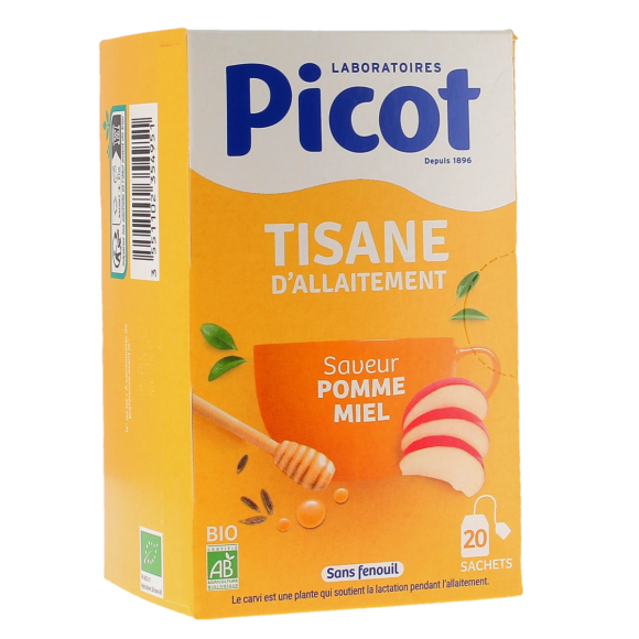 Tisane d'allaitement saveur pomme miel Picot - boite de 20 sachets 