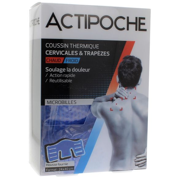 Actipoche cervicale et trapèzes microbilles coussin thermique chaud/ froid Cooper - 1 coussin 24x40 cm