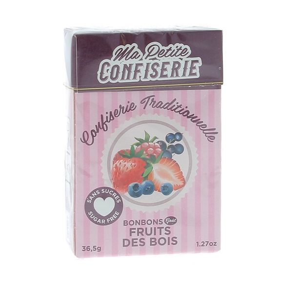 Bonbons aux fruits des bois sans sucre Ma petite confiserie - boite de 36,5g