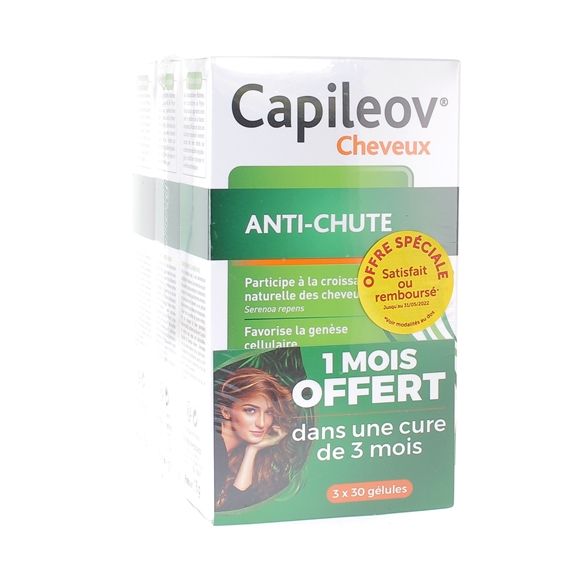 Capileov anti-chute double action Nutreov - boîte de 90 gélules pour 3 mois dont 1 mois offert