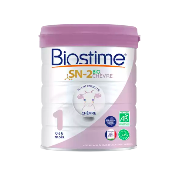 Lait de chèvre en poudre SN-2 1er âge bio Biostime - pot de 800g