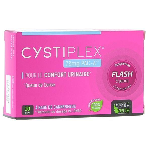 Cystiplex Flash 5 jours confort urinaire Santé Verte - boîte de 10 sticks