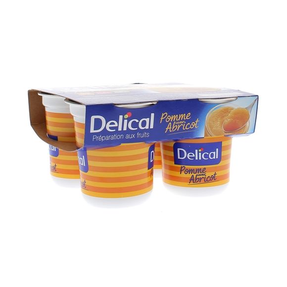 Nutra'pote Dessert aux fruits pomme abricot Delical - lot de 4 pots de 200g