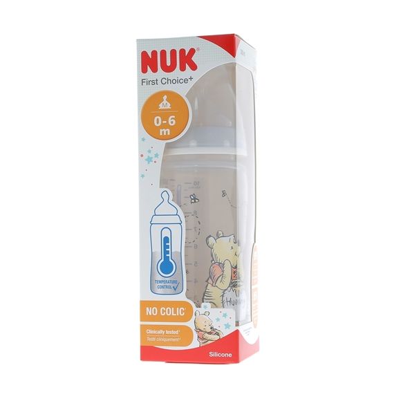 First Choice + Biberon Temperature Control Disney Winnie L'Ourson 0-6 mois NUK - biberon de 300 ml